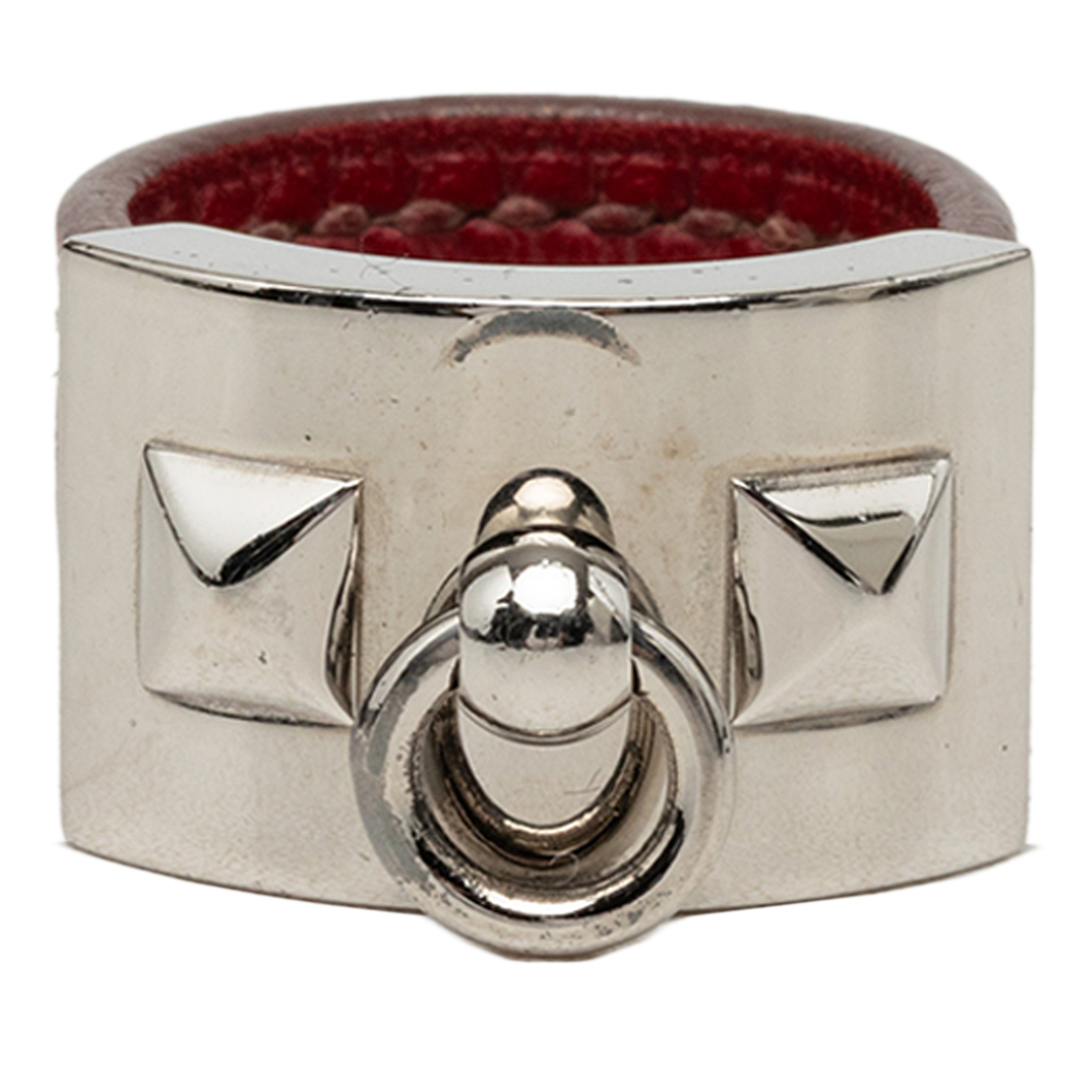 Pre-Loved Hermes Palladium Plated Collier de Chien Ring
